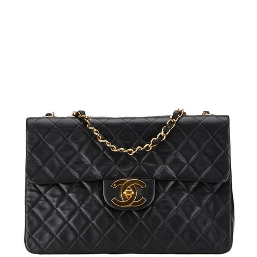 Black Leather Chanel Flap Bag