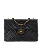 Black Leather Chanel Flap Bag