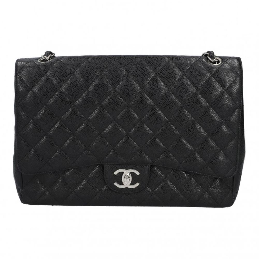 Black Leather Chanel Flap Bag