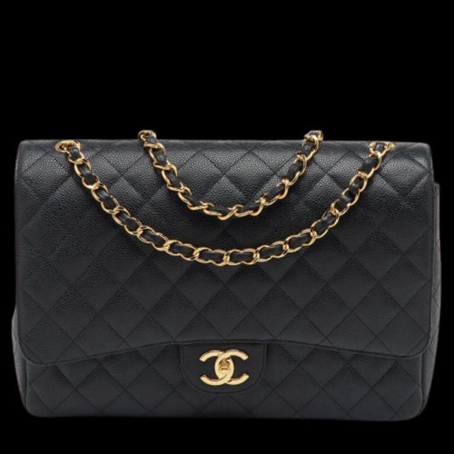 Black Leather Chanel Flap Bag