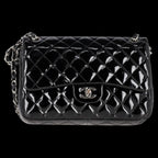 Black Leather Chanel Flap Bag