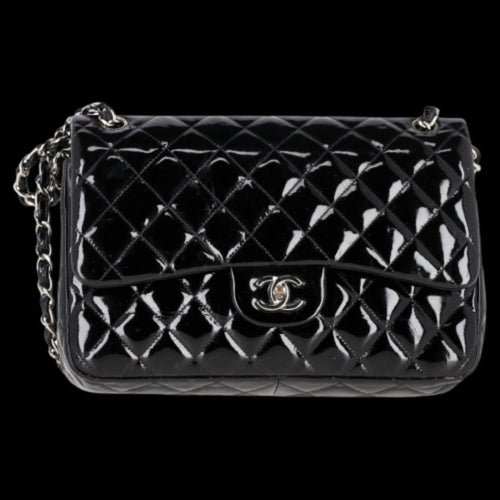 Black Leather Chanel Flap Bag