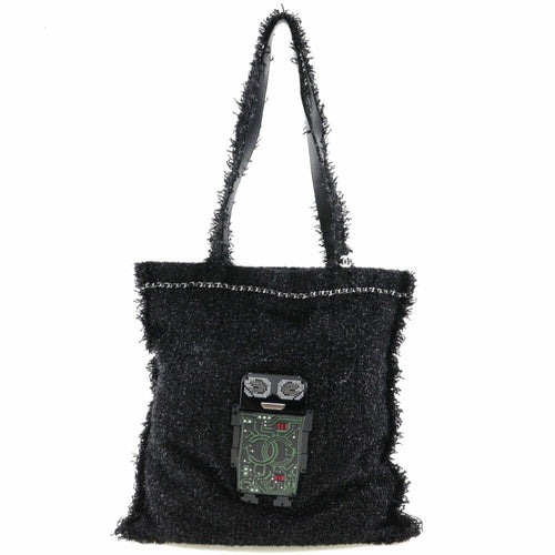 Black Leather Chanel Shoulder Bag