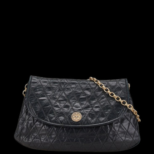 Black Leather Chanel Shoulder Bag