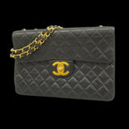 Black Leather Chanel Shoulder Bag