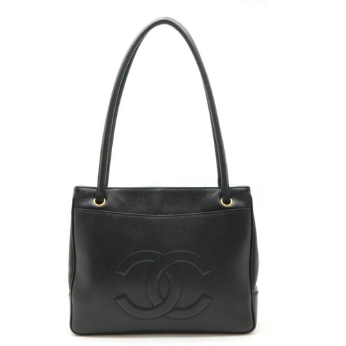 Black Leather Chanel Shoulder Bag
