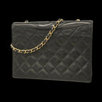 Black Leather Chanel Shoulder Bag
