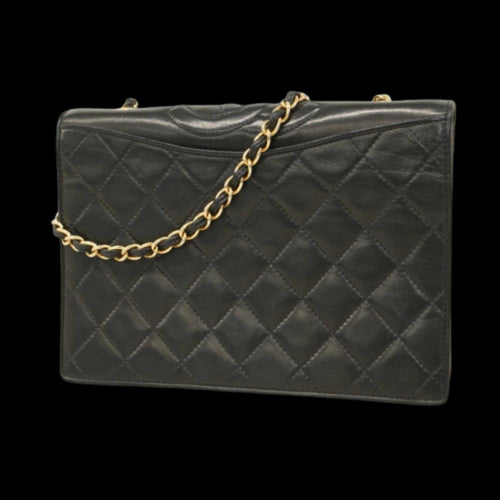 Black Leather Chanel Shoulder Bag