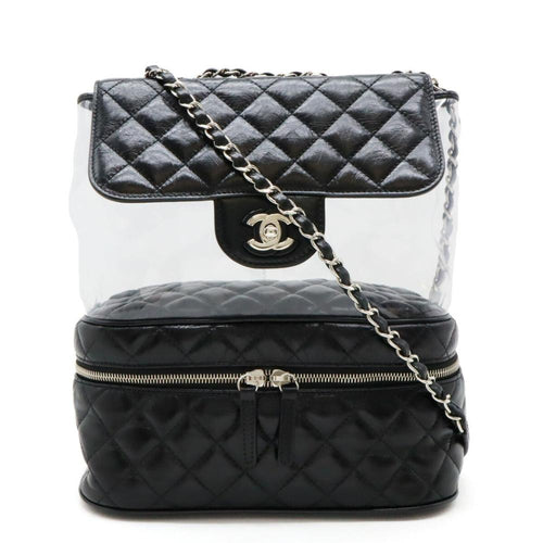 Black Leather Chanel Shoulder Bag