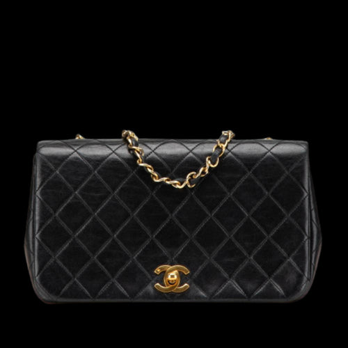 Black Leather Chanel Crossbody Bag