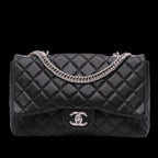 Black Leather Chanel Flap Bag