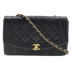 Black Leather Chanel Shoulder Bag