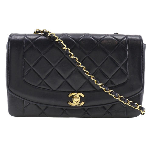Black Leather Chanel Shoulder Bag