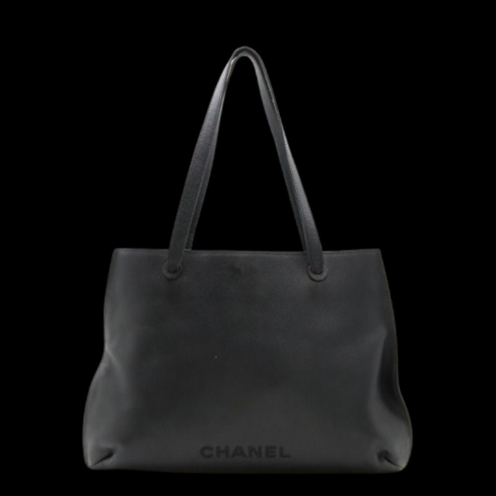 Black Leather Chanel Shoulder Bag