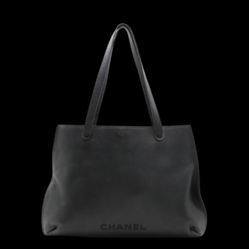 Black Leather Chanel Shoulder Bag
