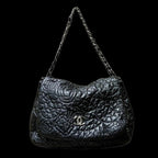 Black Leather Chanel Shoulder Bag