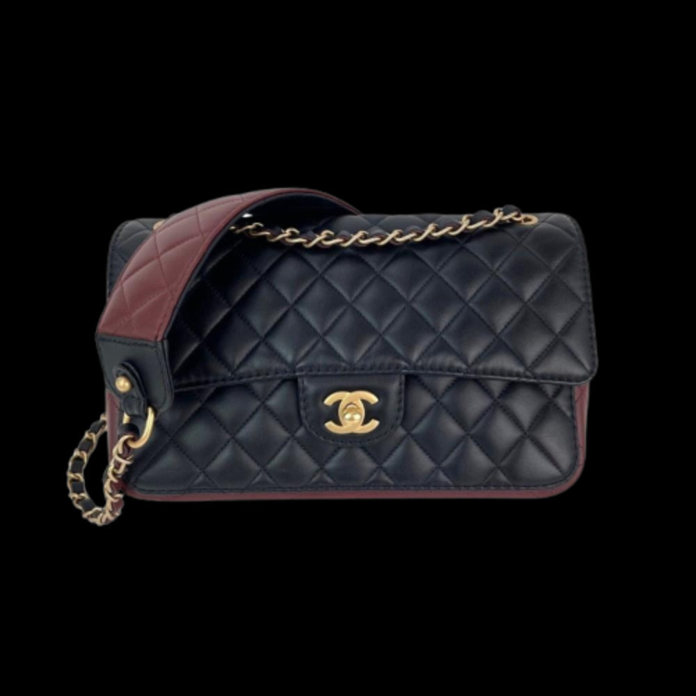 Black Leather Chanel Flap Bag
