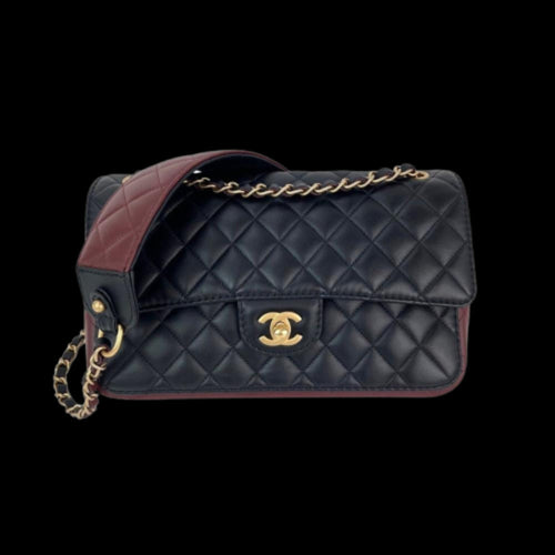 Black Leather Chanel Flap Bag