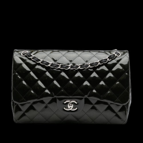 Black Leather Chanel Flap Bag