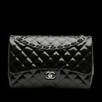 Black Leather Chanel Flap Bag