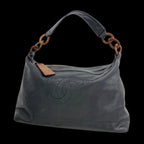 Black Leather Chanel Shoulder Bag
