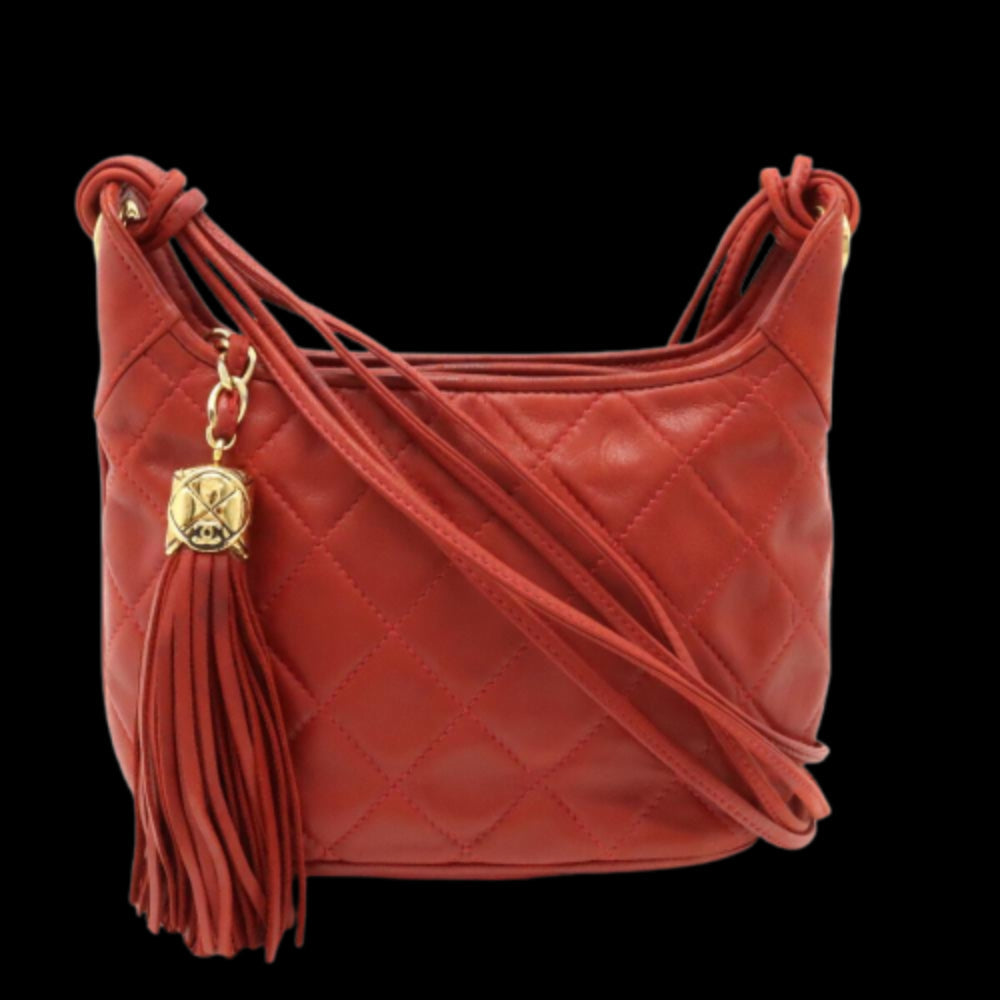Black Leather Chanel Shoulder Bag