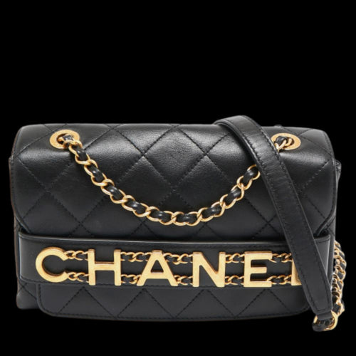 Black Leather Chanel Flap Bag