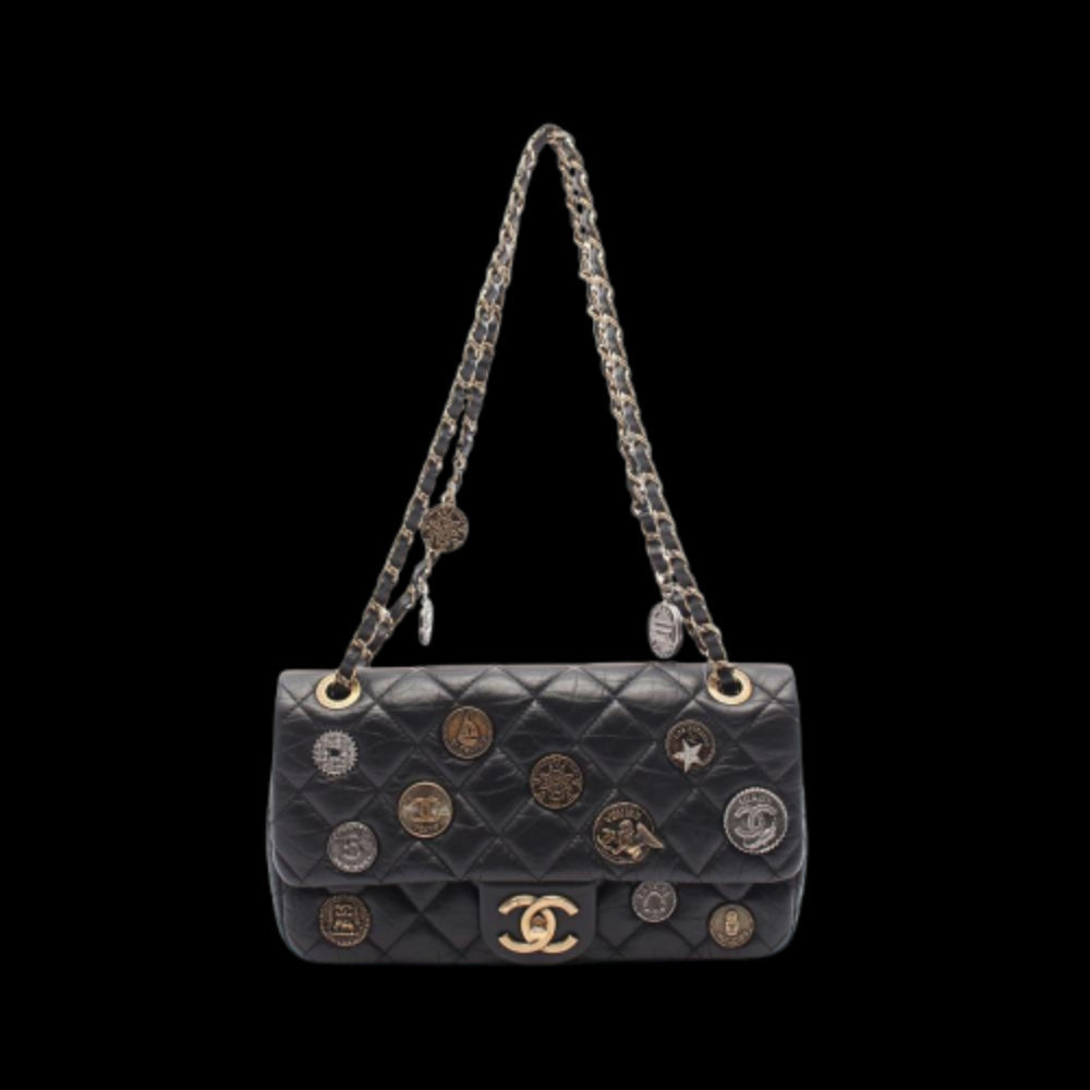 Black Leather Chanel Shoulder Bag