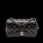Black Leather Chanel Flap Bag