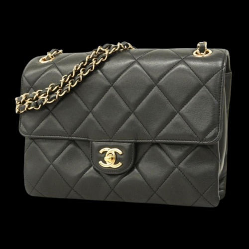 Black Leather Chanel Shoulder Bag