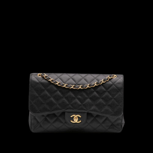 Black Leather Chanel Flap Bag
