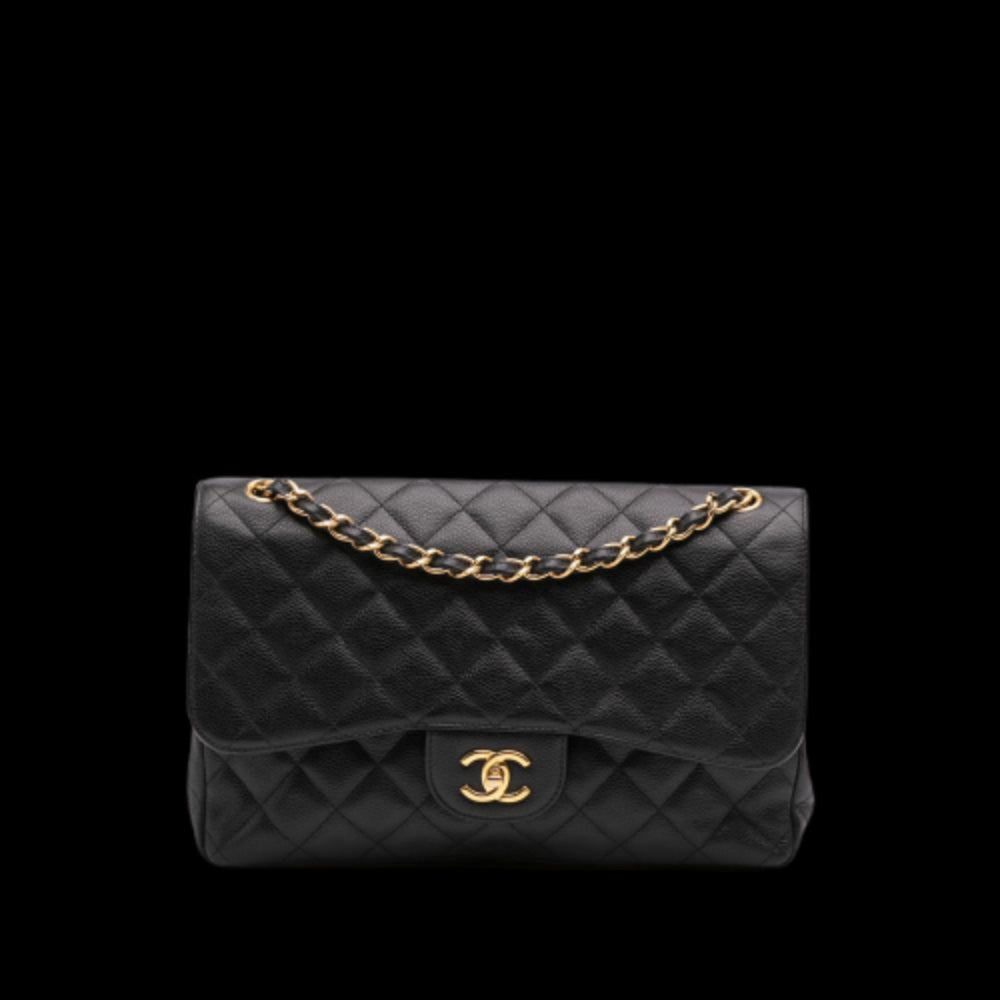 Black Leather Chanel Flap Bag