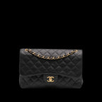 Black Leather Chanel Flap Bag