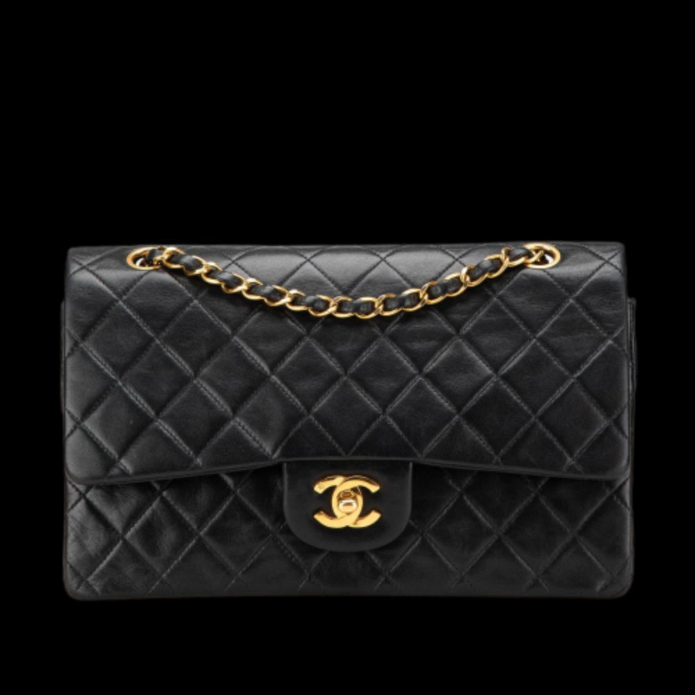 Black Leather Chanel Flap Bag