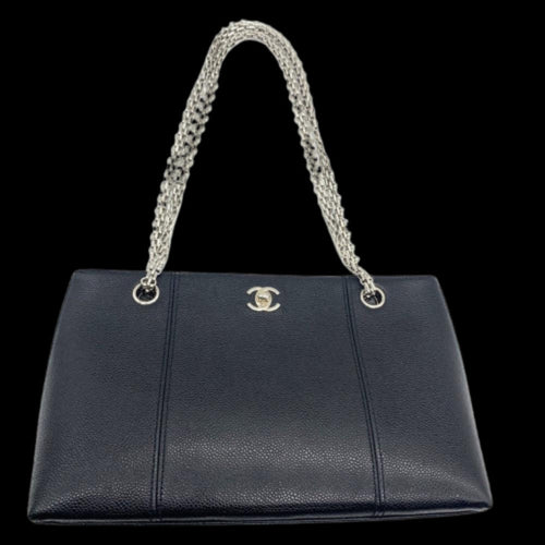 Black Leather Chanel Shoulder Bag