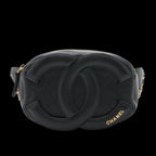Black Leather Chanel Belt Bag
