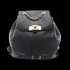 Black Leather Chanel Backpack