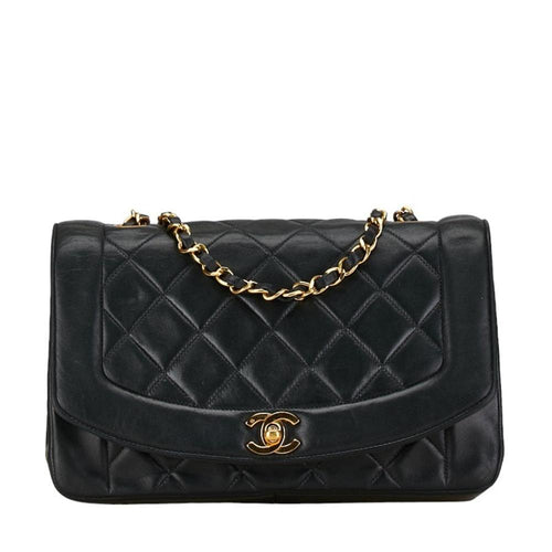 Black Leather Chanel Shoulder Bag
