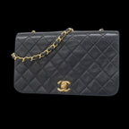 Black Leather Chanel Shoulder Bag