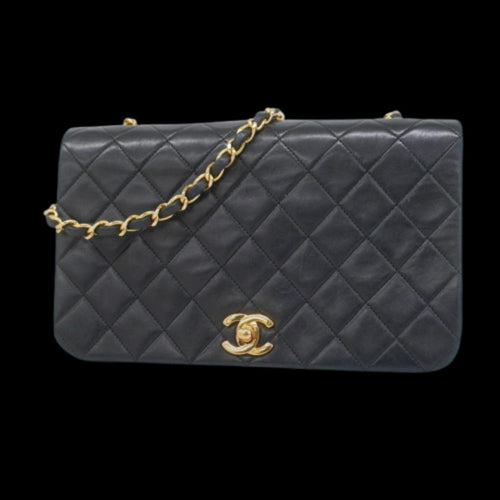 Black Leather Chanel Shoulder Bag
