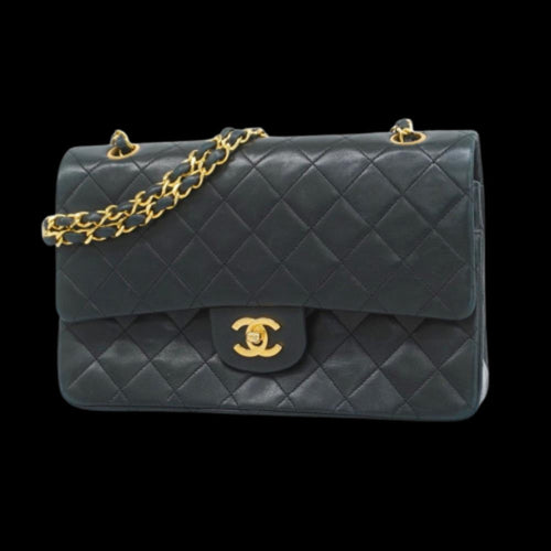 Black Leather Chanel Flap Bag
