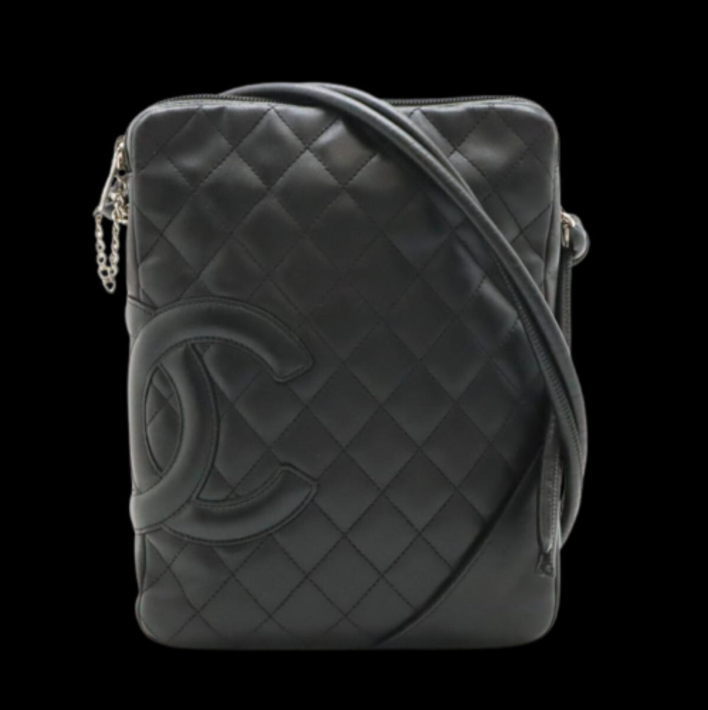 Black Leather Chanel Crossbody Bag