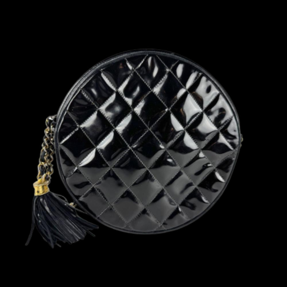 Black Leather Chanel Shoulder Bag