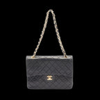 Black Leather Chanel Flap Bag