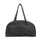 Black Leather Chanel Shoulder Bag