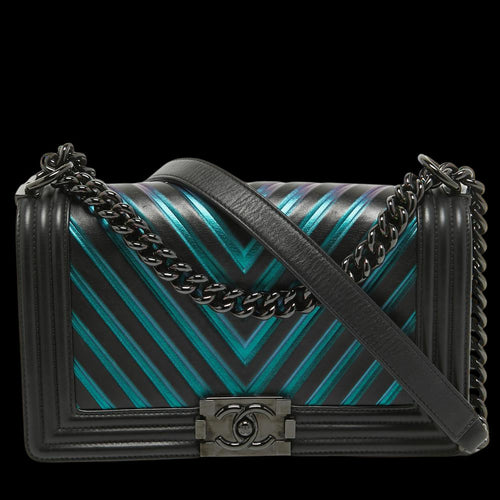 Black Leather Chanel Flap Bag