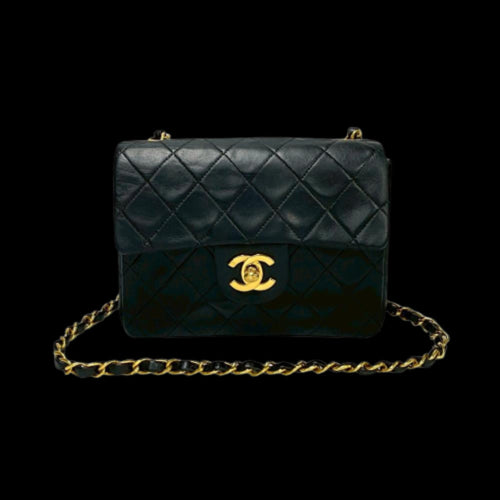 Black Leather Chanel Shoulder Bag