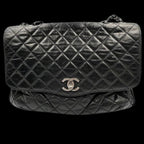 Black Leather Chanel Shoulder Bag