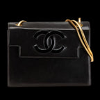 Black Leather Chanel Flap Bag