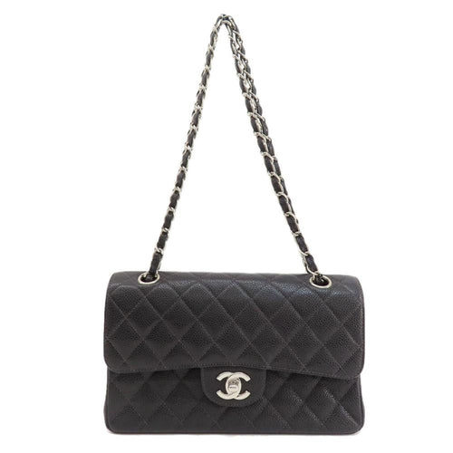 Black Leather Chanel Shoulder Bag